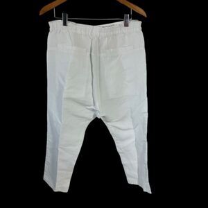 Emerson Fry White Linen/Modal Blend Pull On Crop Pants Sz S